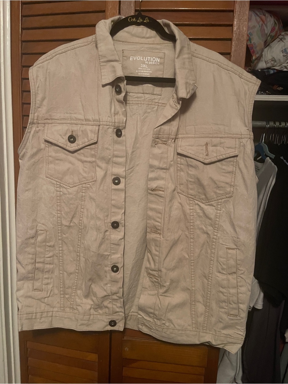 Evolution Light Beige Sleeveless Cotton Vest